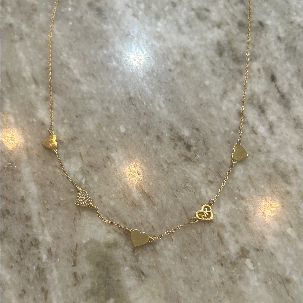 Gold Heart Charm Necklace